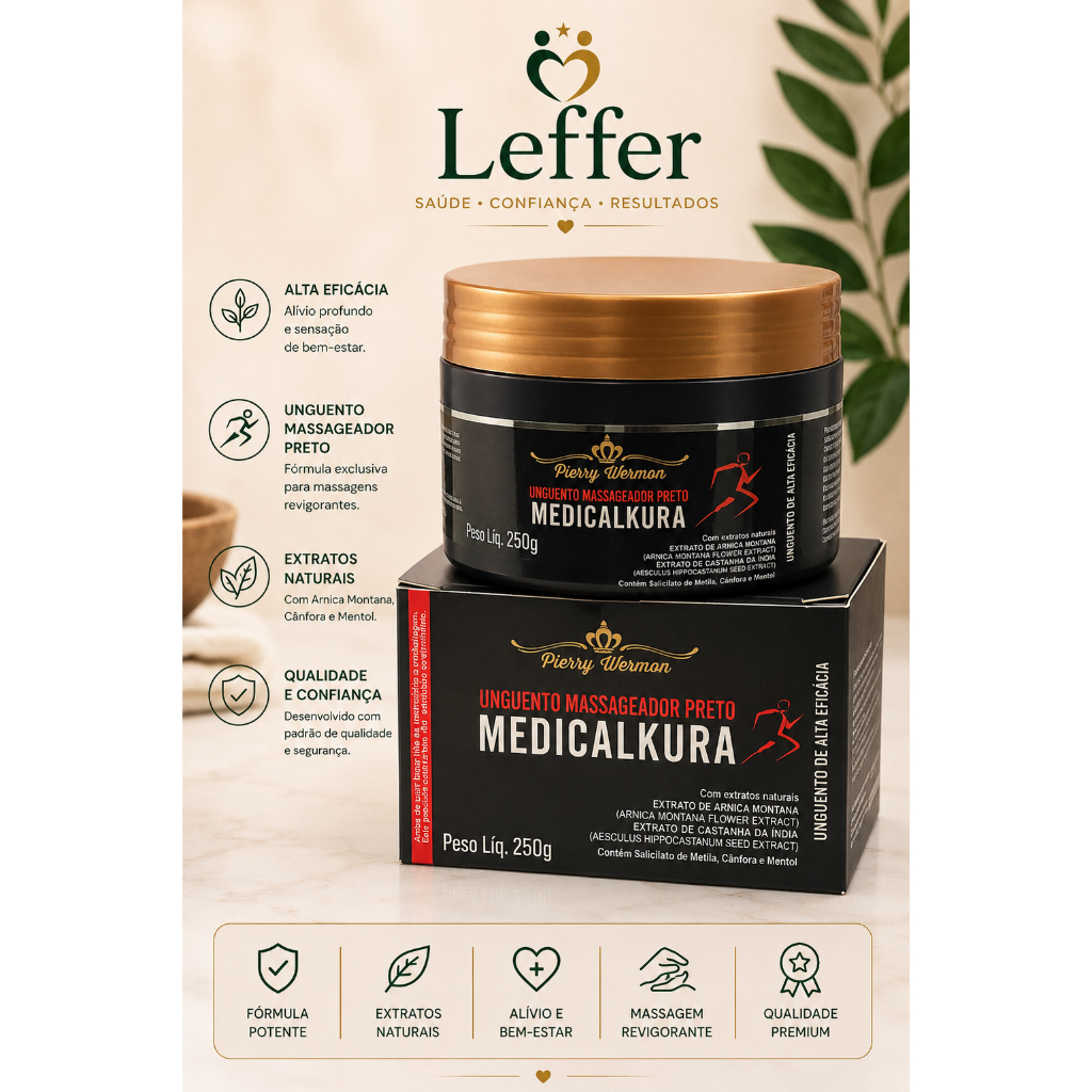 UNGUENTO MASSAGEADOR PRETO MEDICALKURA PIERRY WERMON – 250G
