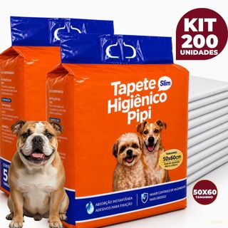 Kit 50/100/150/200 Tapetes Higiênicos Slim Fralda Descartável Absorvente para Cachorro Adulto e Filhote 50x60 cm