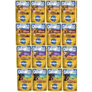 Sachê Ração Úmida Para Cães Pedigree Caramelo Variados 16unidades 70gr