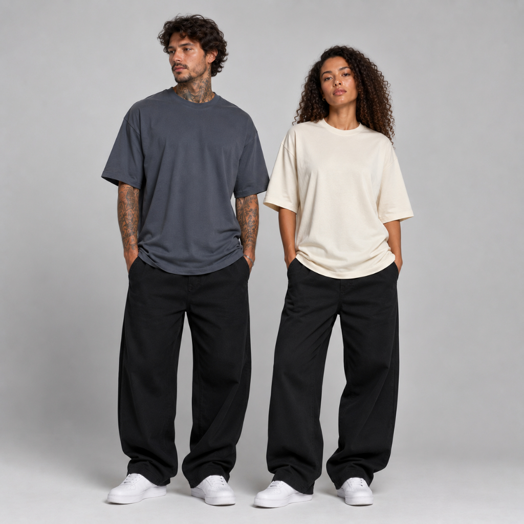 Kit 2 Camisetas Oversized Streetwear 100% Algodão Fio 30.1 Chumbo Cannes – BRUNX
