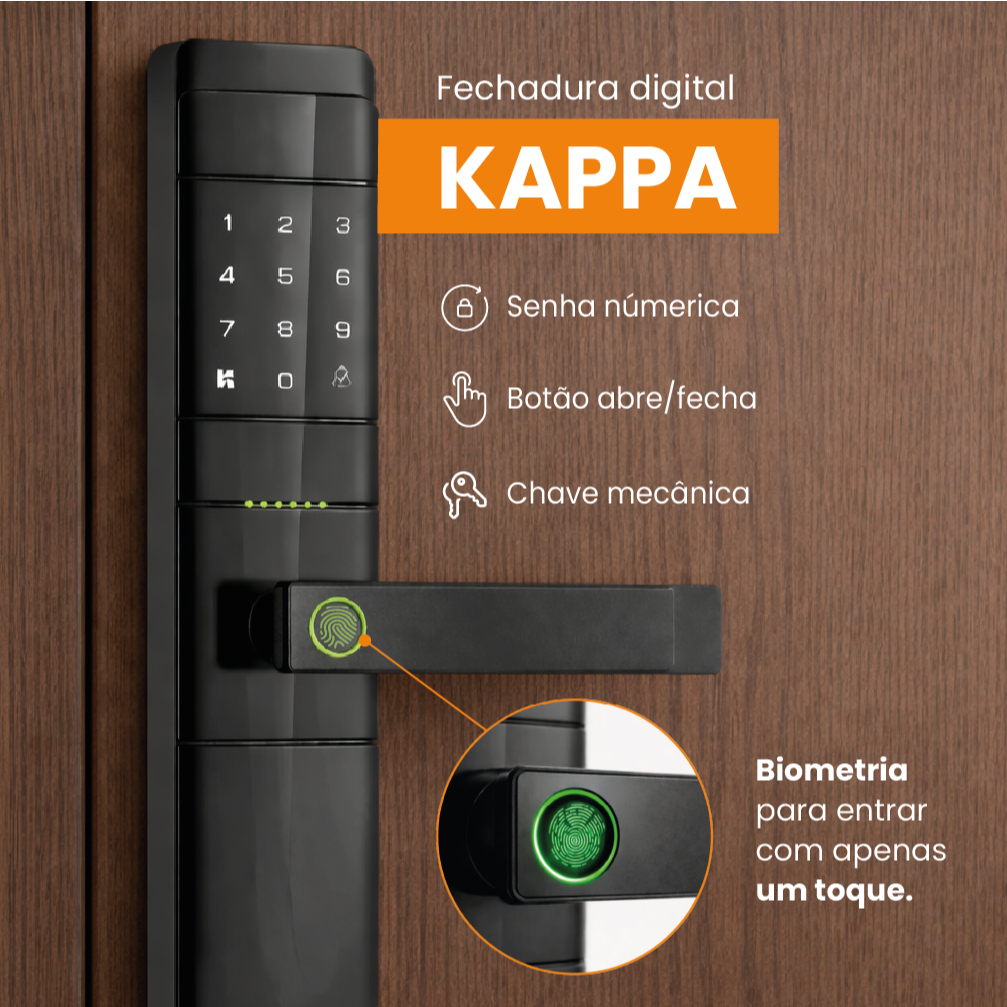 Fechadura Digital Biométrica Eletrônica Kuanttum Kappa