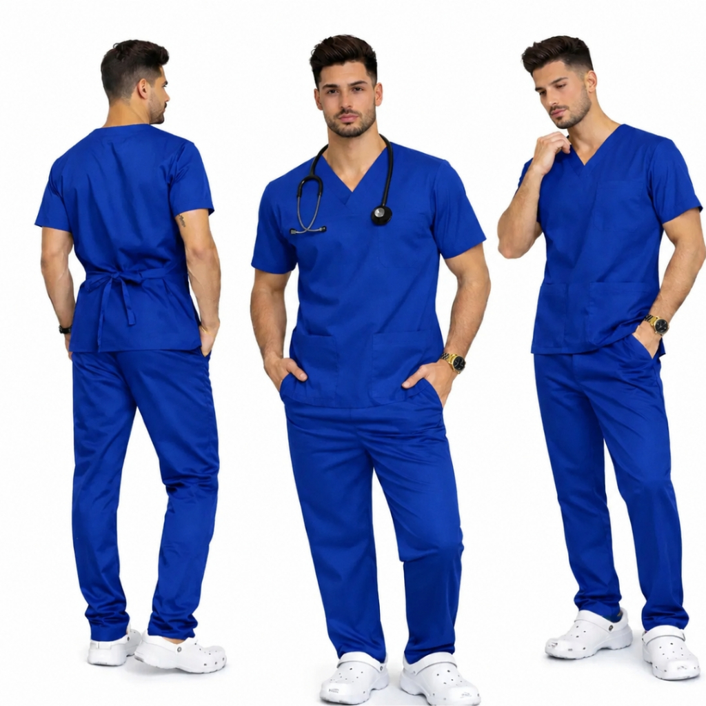 Conjunto Scrubs Masculino Pijama Cirúrgico Vetrinario Medico Dentista Enfermeiro Oxford Confortável - Unissex