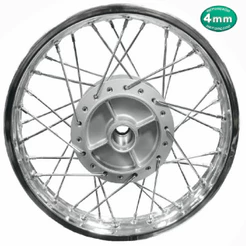 Roda Aro Jante Calha Folha Traseira Biz 100 Biz 110 Biz 125 4mm Cromado Raiada Alinhada Montada