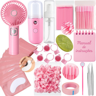 Kit Completo Iniciante Extensão De Cílios Nano Ventilador Escovinha Pinça Pedra Jade Pump…