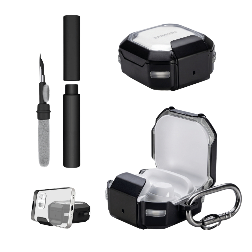 Kit Limpador para fones e Capa Nerdcase para Galaxy Buds FE, Core, 2, Pro e Live