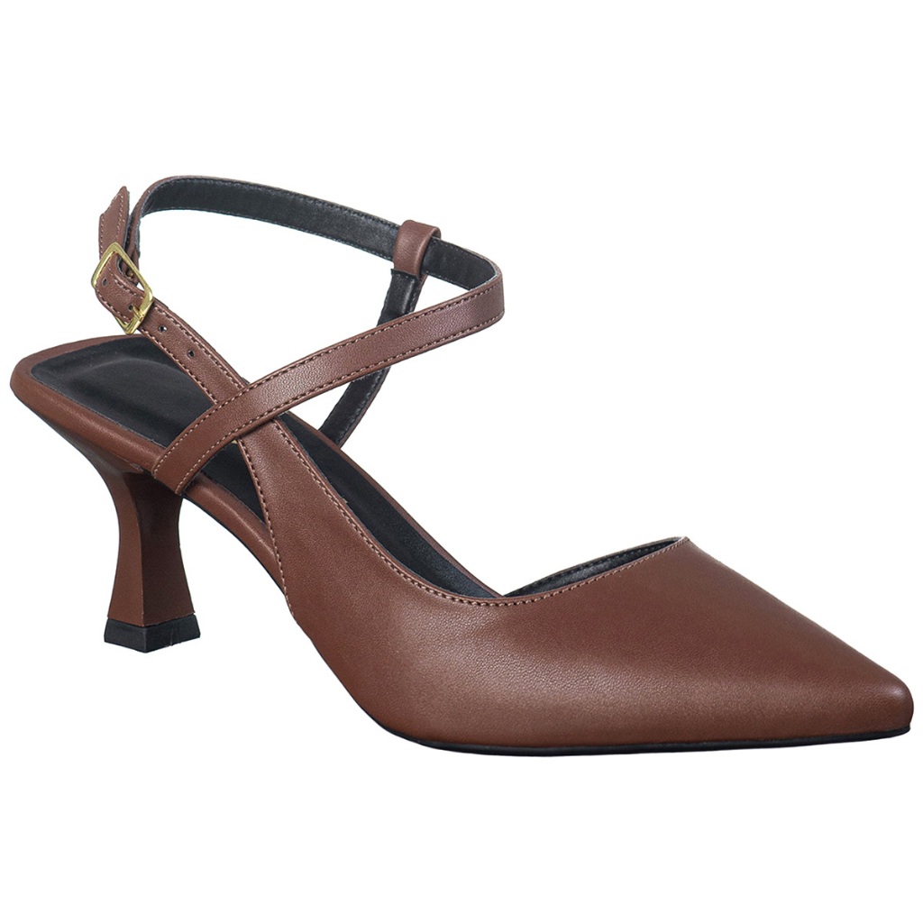 Scarpin Feminino Slingback Bico Fino Tiras Cruzadas Salto Taça Elegante Conforto Trabalho Festa Madrid GiGiL
