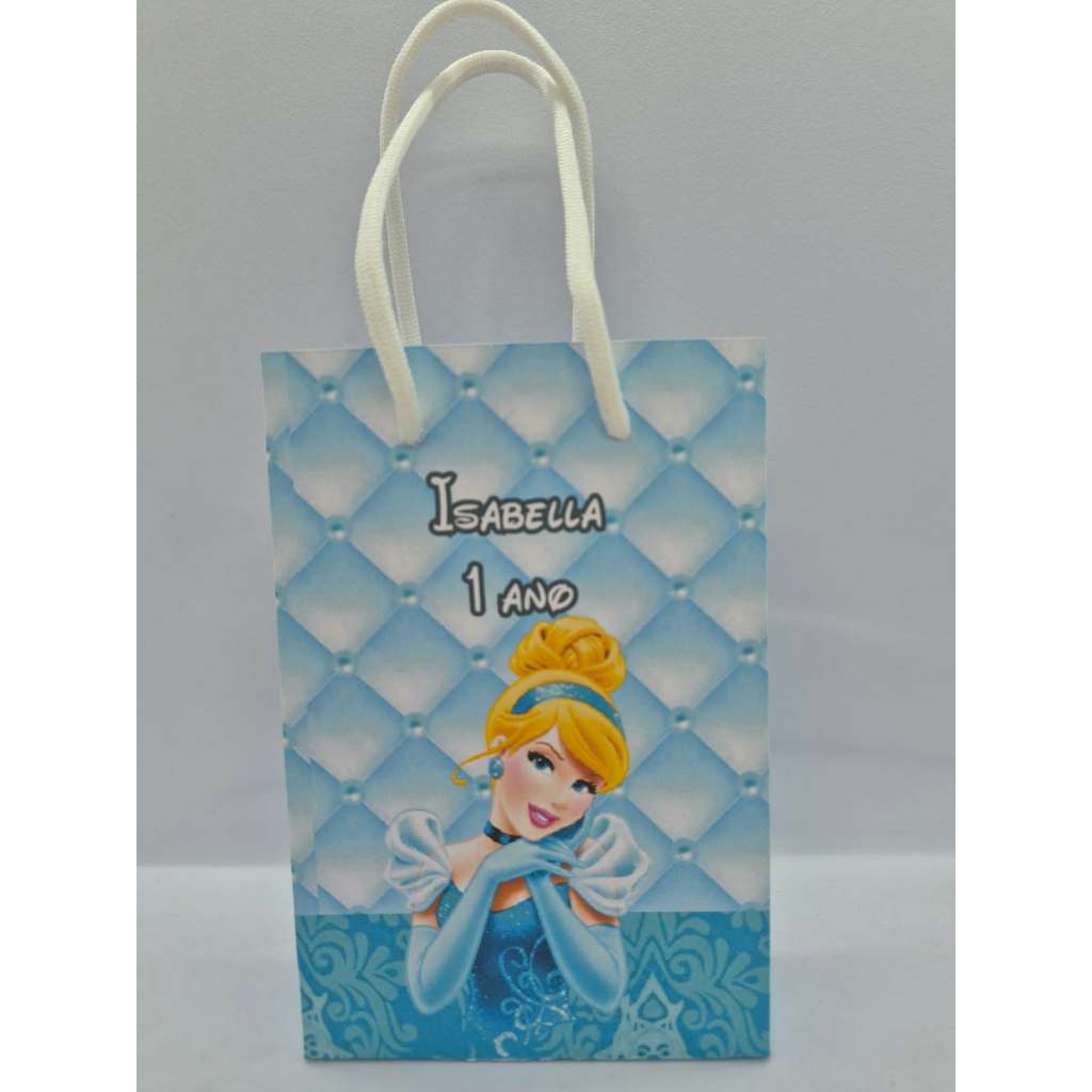 KIT SACOLINHA PEQUENA CINDERELA PERSONALIZADAS LEMBRANCINHAS FESTA ANIVERSÁRIO. FAÇO OUTROS TEMAS