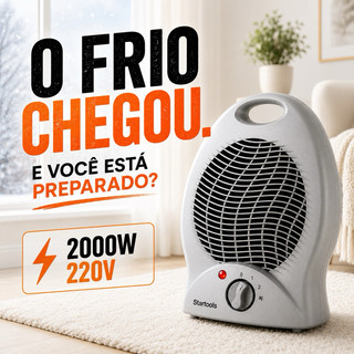 Aquecedor Portátil 2000W 220V Elétrico para Quarto Sala Escritório Aquecimento Rápido