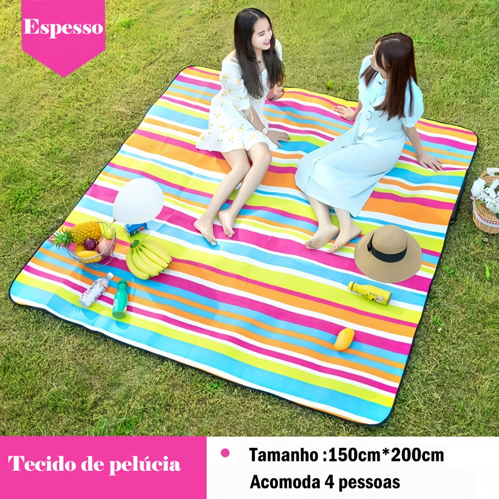 Tapete dobrável para uso interno e externo, ideal para piqueniques.