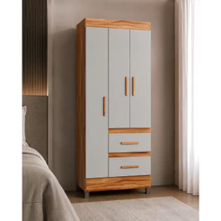 Guarda-Roupa Theo em MDF 3 Portas 2 Gavetas Sergilar