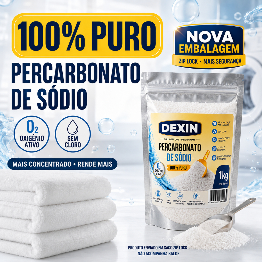 Percarbonato De Sódio 100% Puro Remove Tira Manchas Roupa Branca Alvejante - 250g / 500g / 1 kg / 2 kg/ 3 Kg