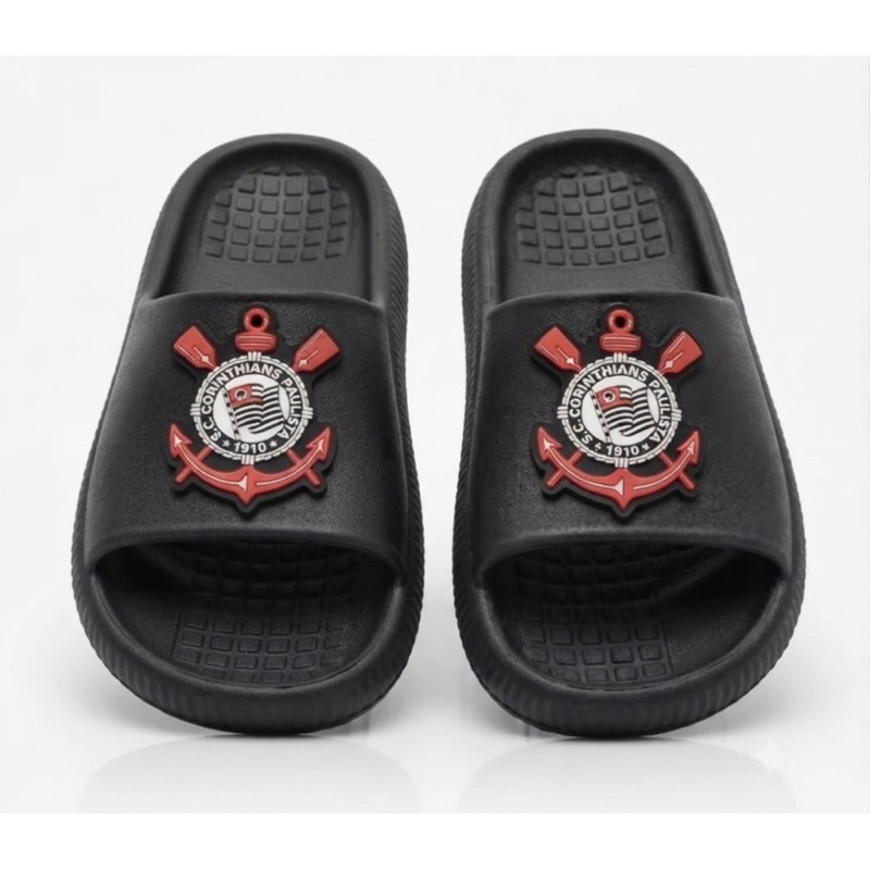 Chinelo Nuvem Slide Time Futebol Unissex Antiderrapante Confortável Leve Corinthians