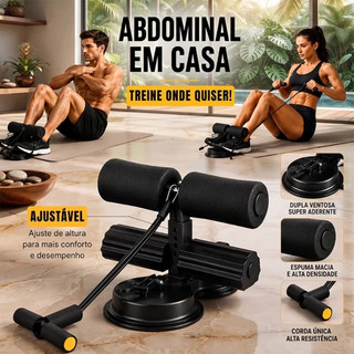 Suporte Abdominal com Ventosa 3 Níveis Ajustável Auxílio para Abdominais em Casa e Academia Fitness