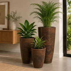 kit vaso cone bojo polido 1 2 e 3 vaso de polietileno vaso para plantas vasos marmorizados