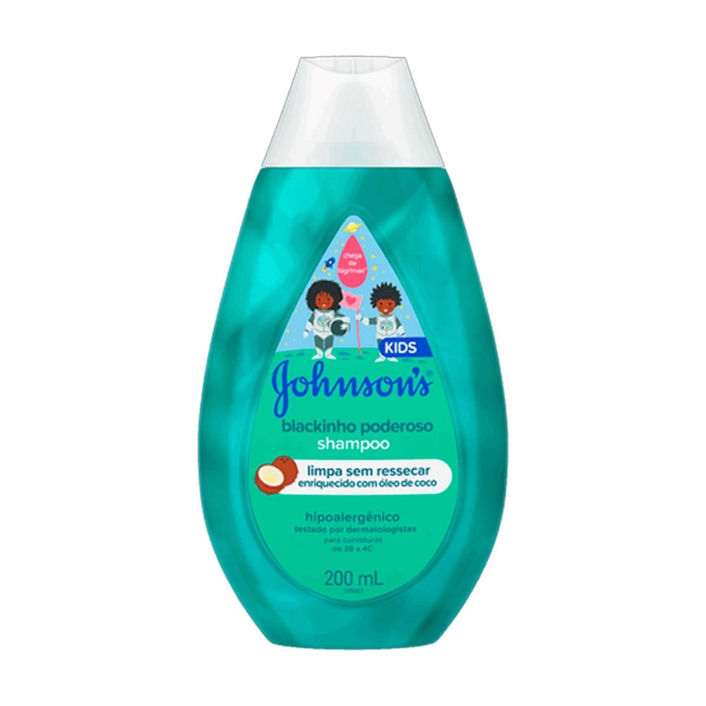Shampoo Infantil Johnson's Baby Blackinho Poderoso Com 200ml