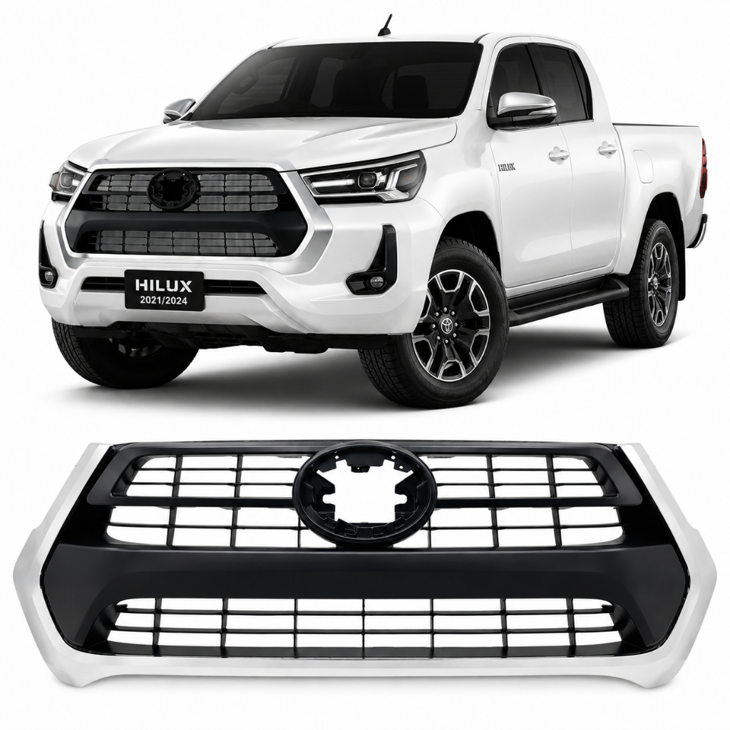 Grade Dianteira Hilux Cromada 2021 2022 2023 2024