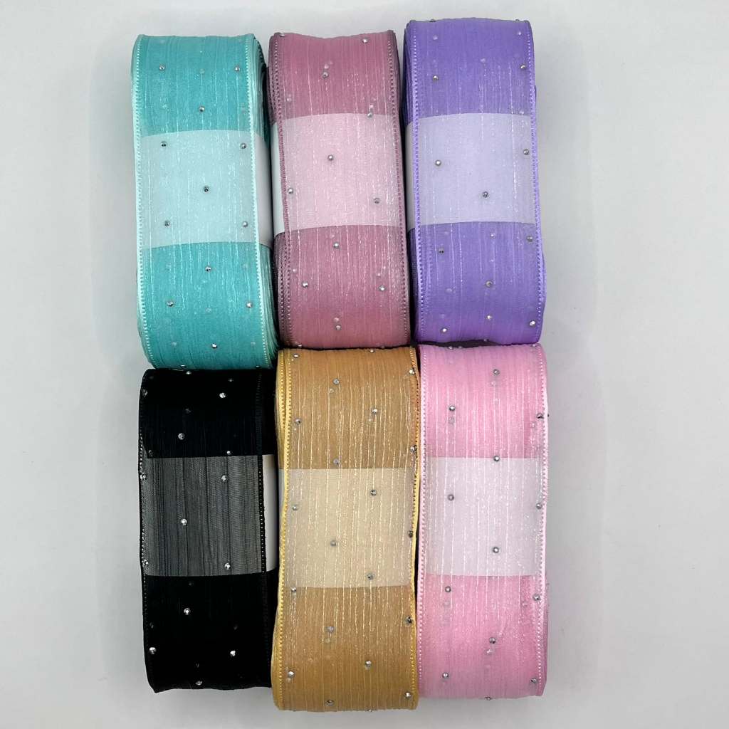 Fita para Laço Voal strass 38mm 10 metros