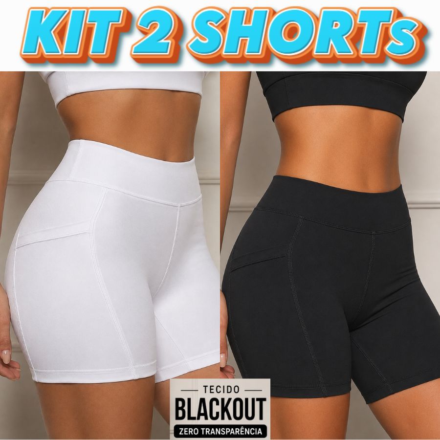 Kit 2 Shorts Femininos Lisos de Suplex Grosso Com 2 Bolso Lateral Academia, Corrida,Treino Sem Transparência Promoção