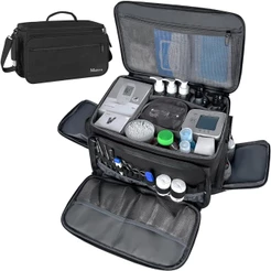 Bolsa Médica Grande para Enfermagem Primeiros Socorros Organizador Impermeável com Alça Removível e Base Antiderrapante