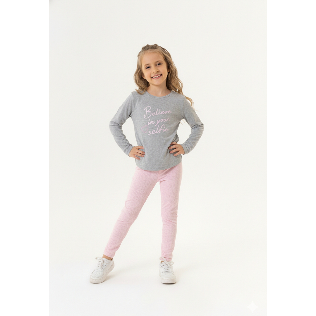 Conjunto Blusa e Calça Legging Infantil para Menina Guloseima