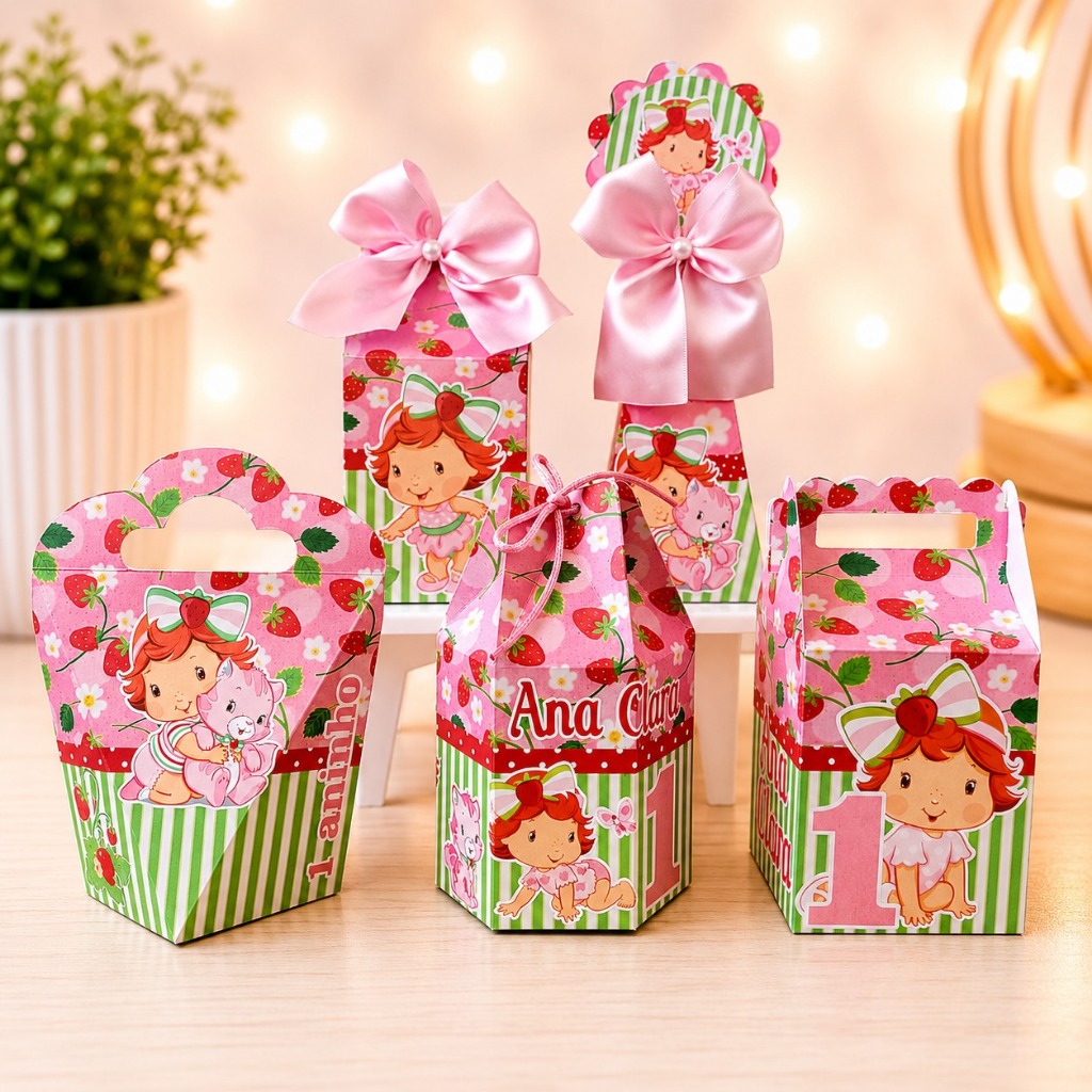 Kit Personalizado Moranguinho Baby (Pegue e monte) Lembrancinha Caixinhas menina  Aniversário