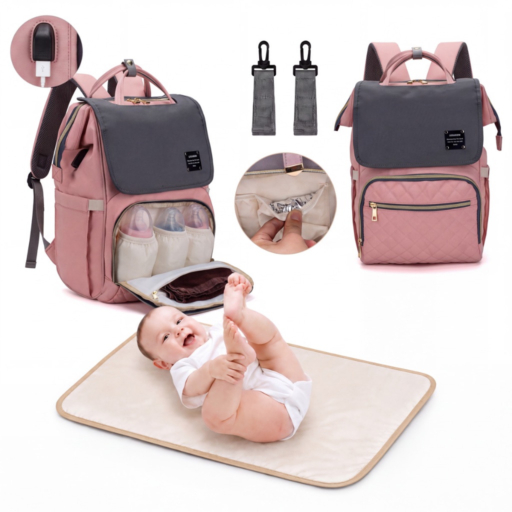 Mochila Bolsa Maternidade Feminina Lequeen Bebê Bolso Térmico