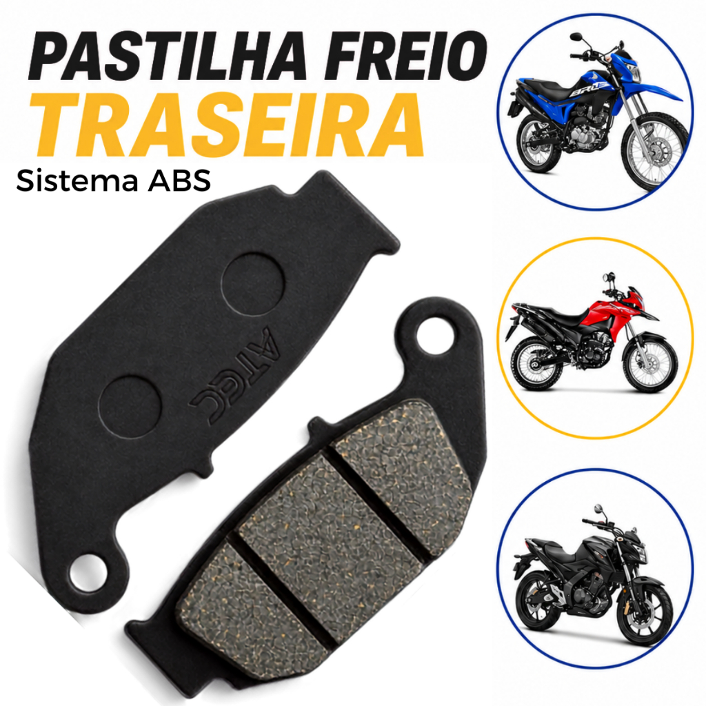 Pastilha Freio Traseira Honda Bros 160 XRE 190 CB 250F Twister XRE 300 CB 300F ABS AC-504