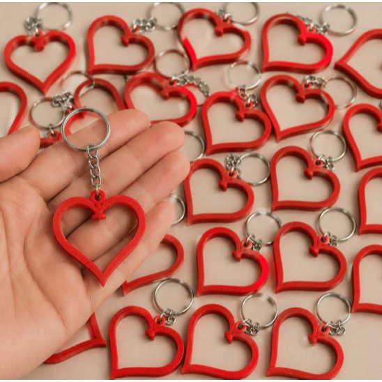 KIT Chaveiro Coração Vazado Lembrancinha Amor Vermelho Casamento Aniversário Namorado Brindes Mimos