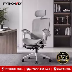 Cadeira Escritório Presidente Ergonômica Giratória Home Office Gamer Reclinável Malha Respirável Apoio 3D Lombar