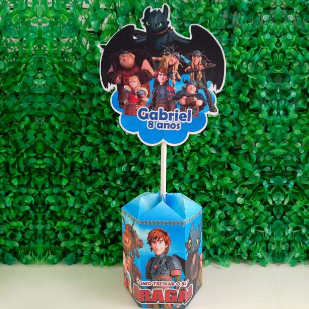 CENTRO DE MESA COMO TREINAR O SEU DRAGÃO /PEGUE E MONTE / LEMBRANCINHA PARA FESTA INFANTIL PERSONALIZADO TEMA DRAGAO
