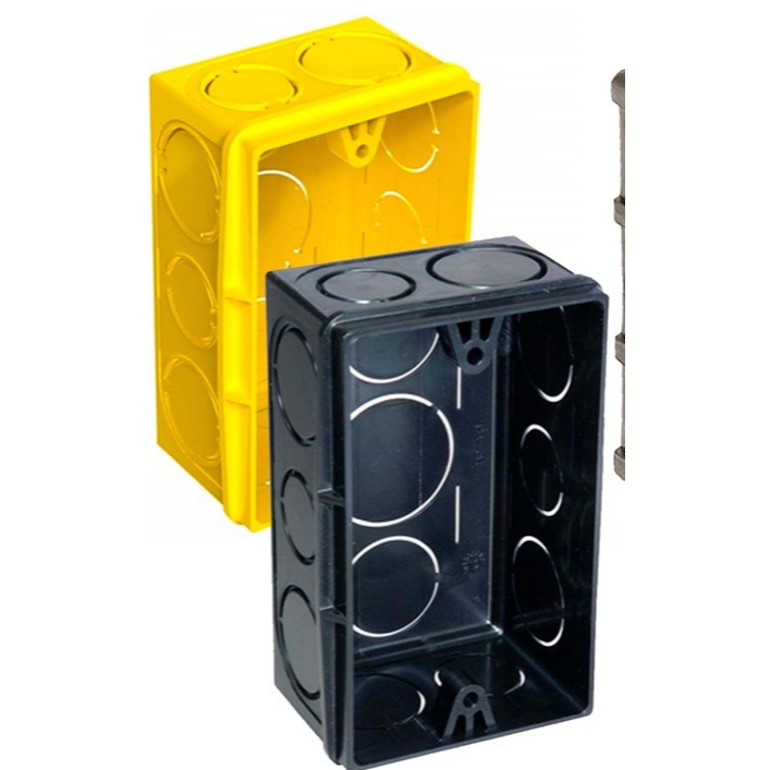 Kit Com 4/ 8/ 10/ 12 Caixas De Luz De Parede 4x2 Reforçada Cor Amarelo OU Preto