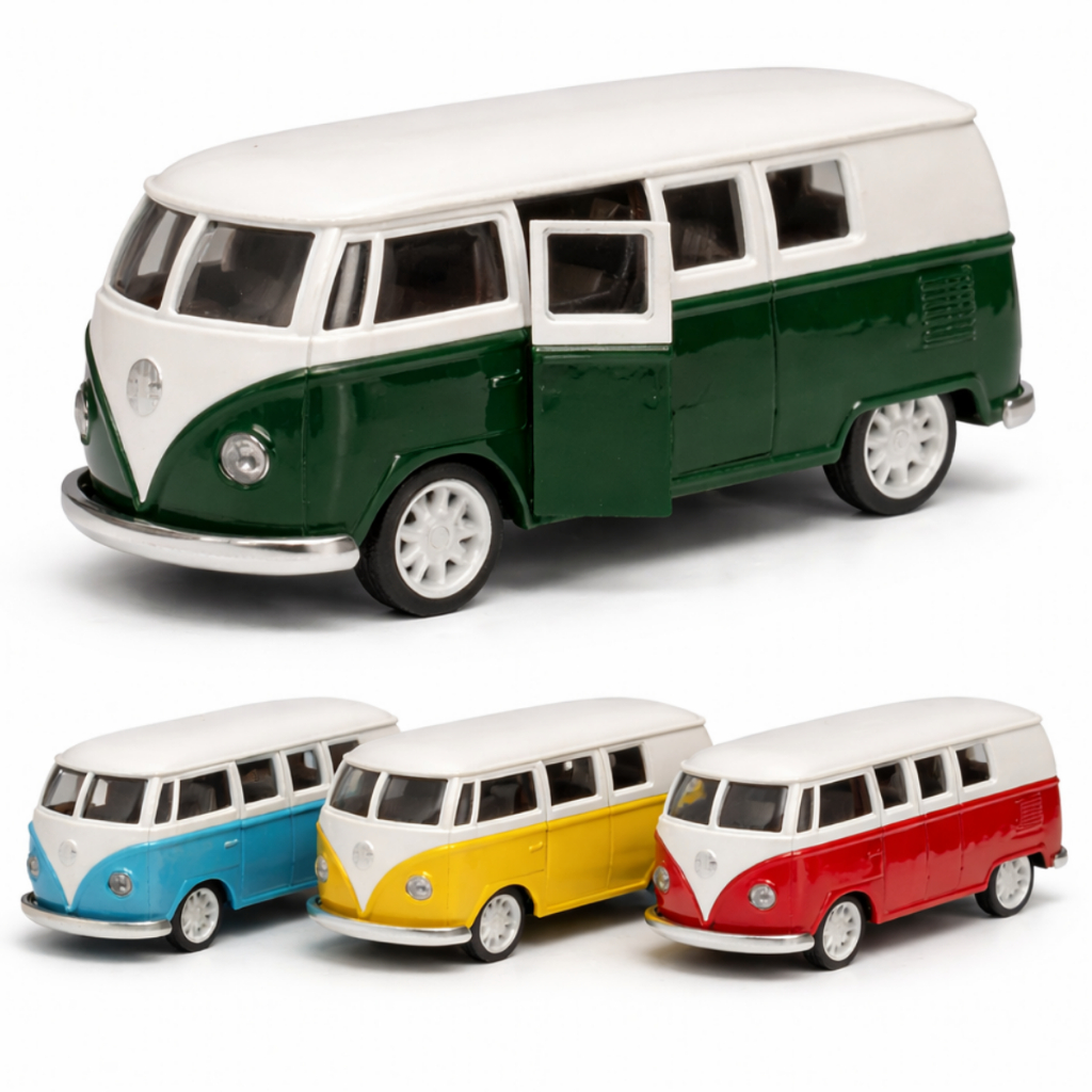 Kombi Miniatura Perua Carrinho Colecionador Abre Porta Fricção de Ferro