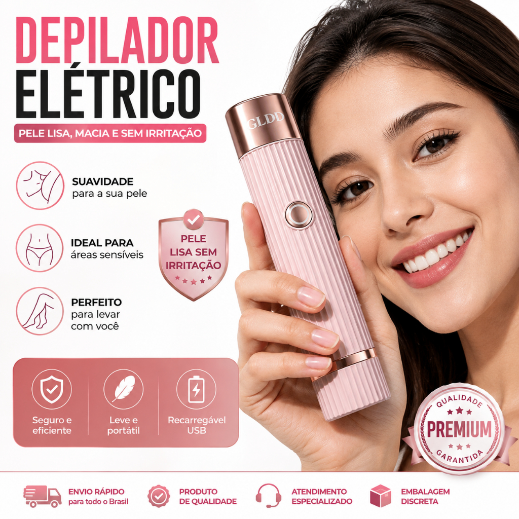 Depilador Eletrico Feminino Recarregável Removedor De Pelos Navalha Dupla- Envio rápido