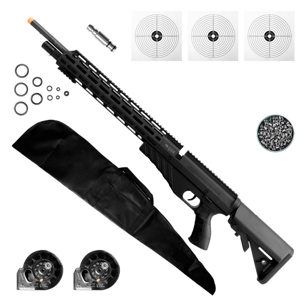 CARABINA DE PRESSÃO AIRGUN PCP G850T 5,5MM QGK + CAPA + CHUMBO