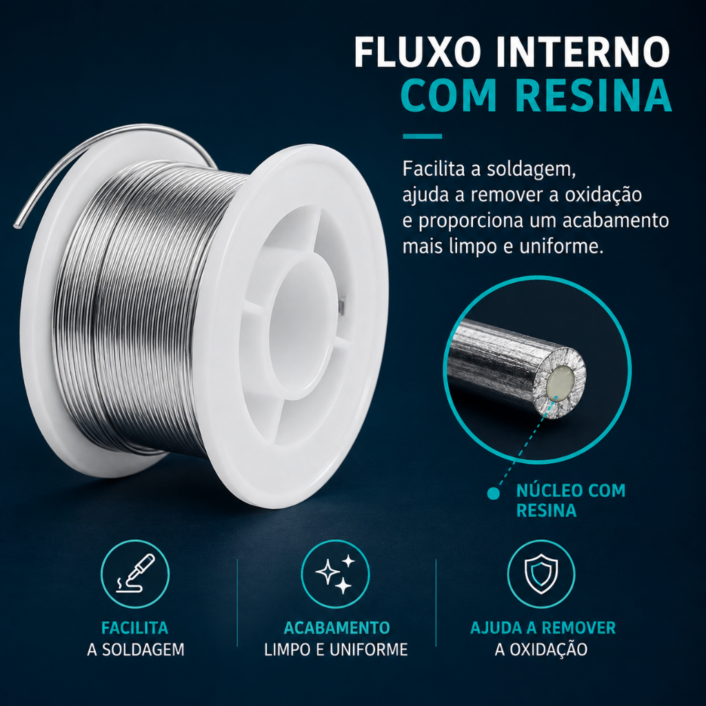 Estanho para Solda 50g Fio de Solda 1mm 63/37 Sn/Pb com Pasta para Solda para Reparos Eletrônicos LUATEK · foto 2