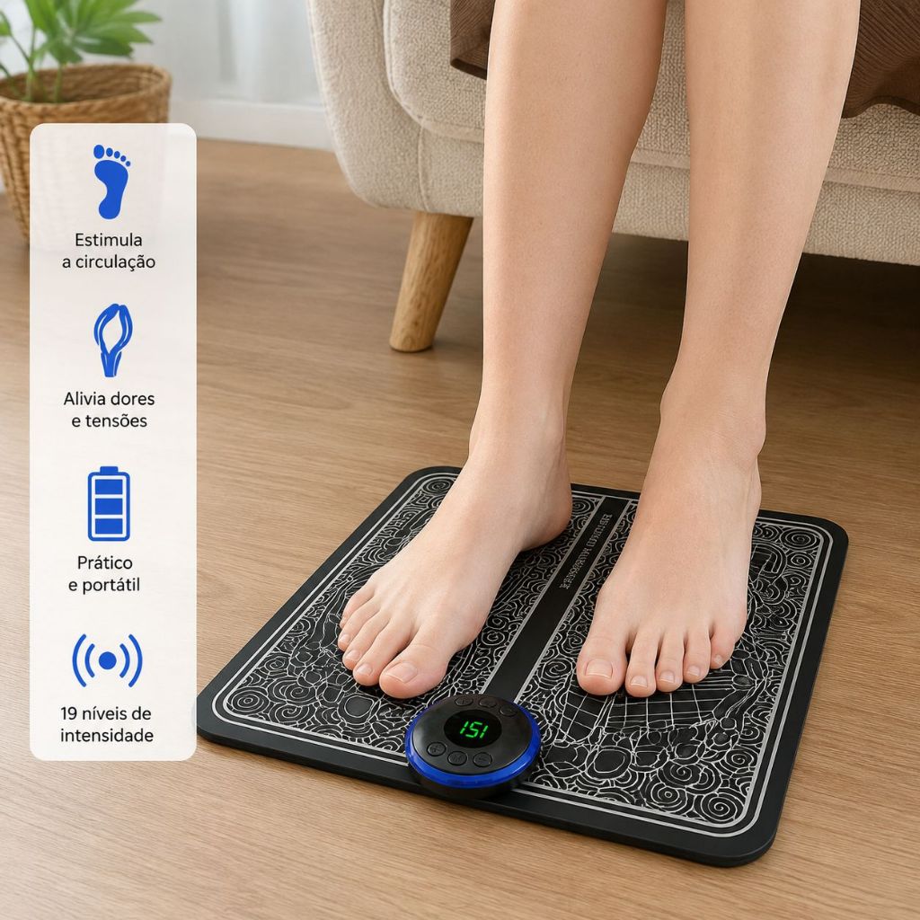 Tapete Massageador Ems Tens Elétrico Para Pés Fisioterapia O Melhor ENVIO IMEDIATO