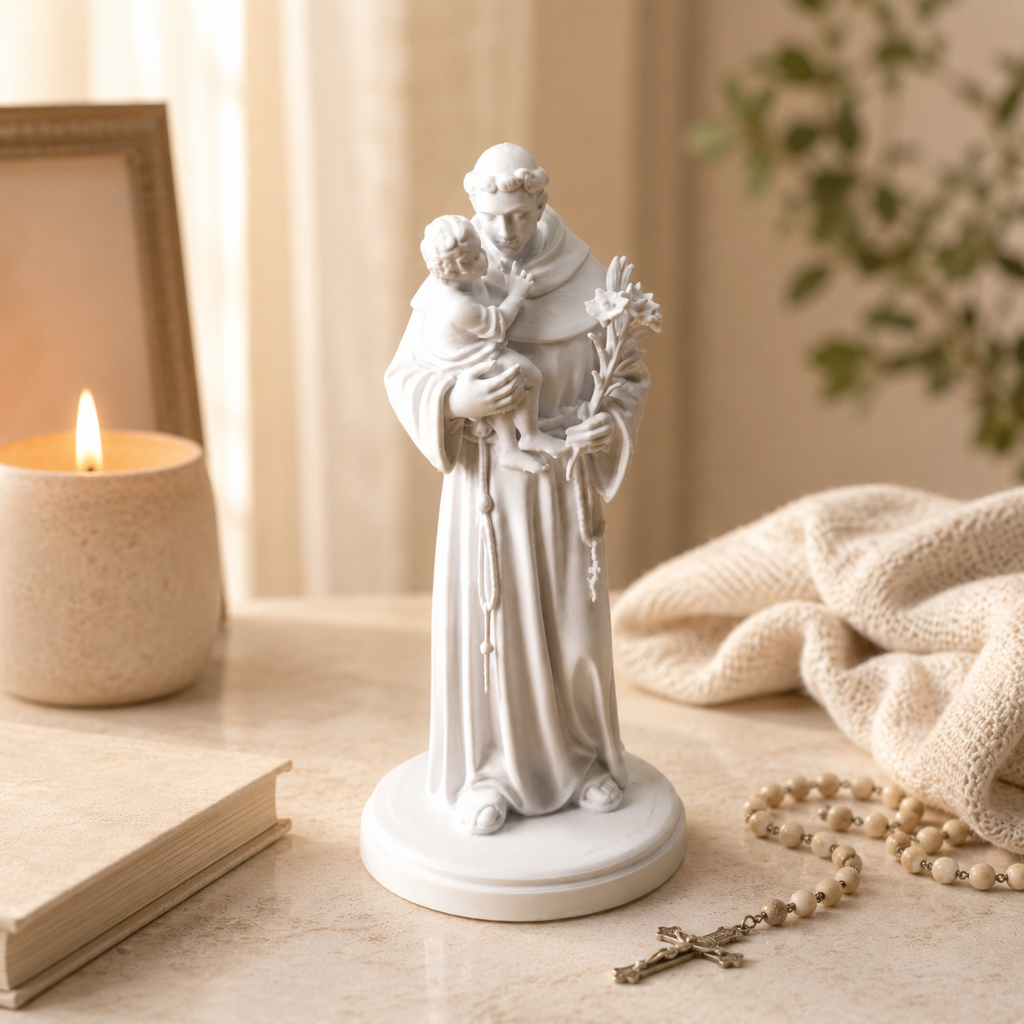 Santo Antônio de Pádua Imagem Católica Religiosa Decorativa para Altar Cantinho de Oração Presente