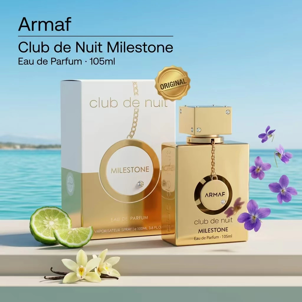Perfume Árabe Club de Nuit Milestone EDP 105ml Original Unissex Presente Dia dos Namorados