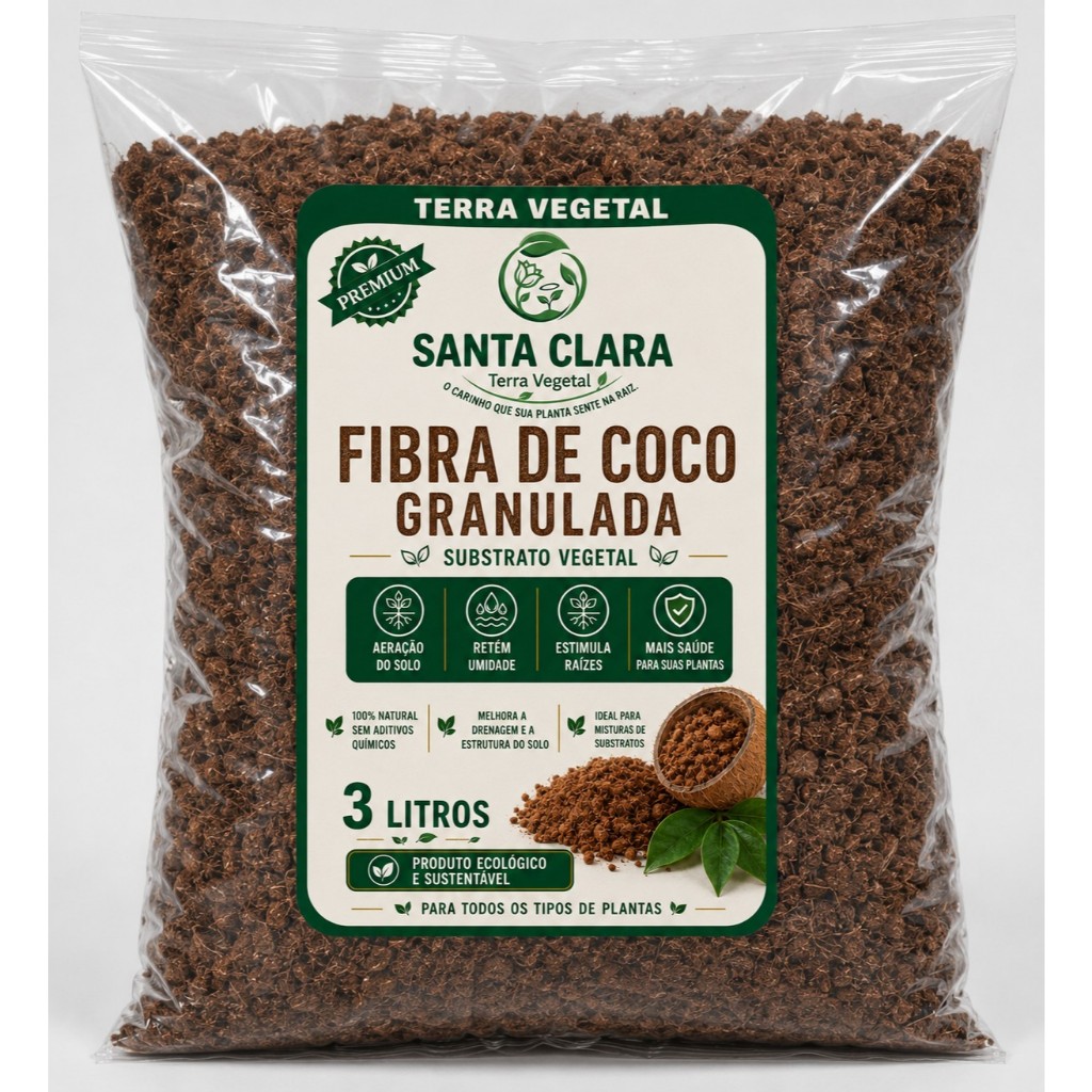 Fibra De Coco Granulada Premium Santa Clara 3l