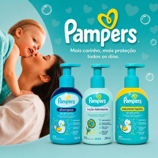 Kit Pampers Bebê Shampoo e Loção Hidratante e Sabonete Recém-Nascido Pele Sensível