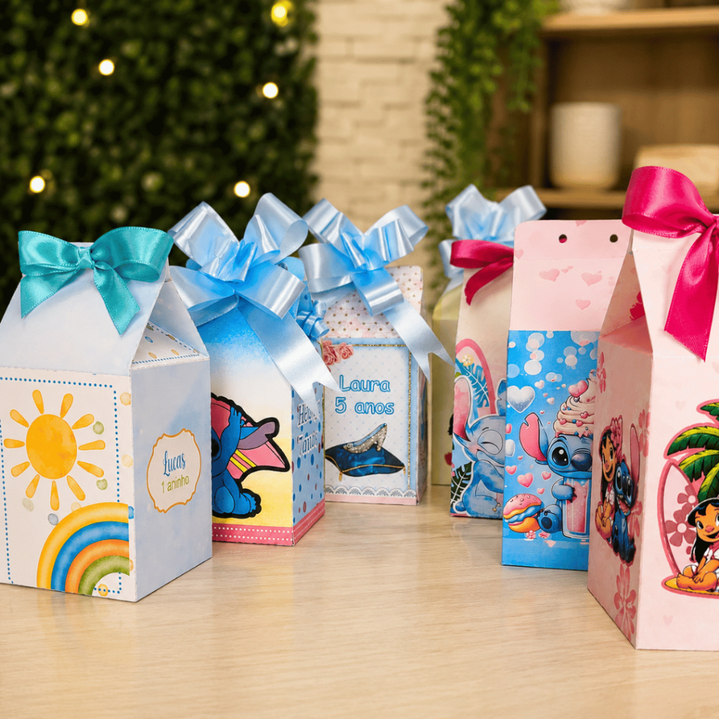 Kit Festa Personalizada Qualquer Tema Lembrancinhas Caixas Luxo Aniversário Infantil Batizado Casamento