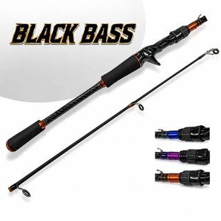 Vara De Pesca Black Bass Para Carretilha 2 Partes 1,65m Resistente Casting Esportiva 3D