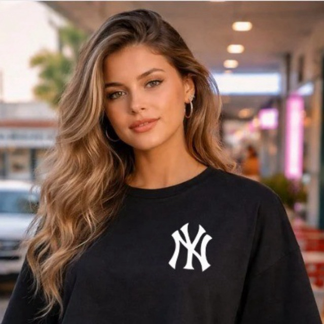 Cropped Oversized Feminino Estampado NY 100% Algodão Premium – Conforto, Estilo Urbano e Caimento Perfeito