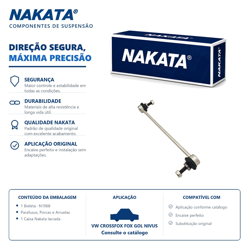 Bieleta dianteira VW Crossfox Fox Gol Nivus Polo Saveiro T-Cross UP Virtus Voyage – Nakata N1068