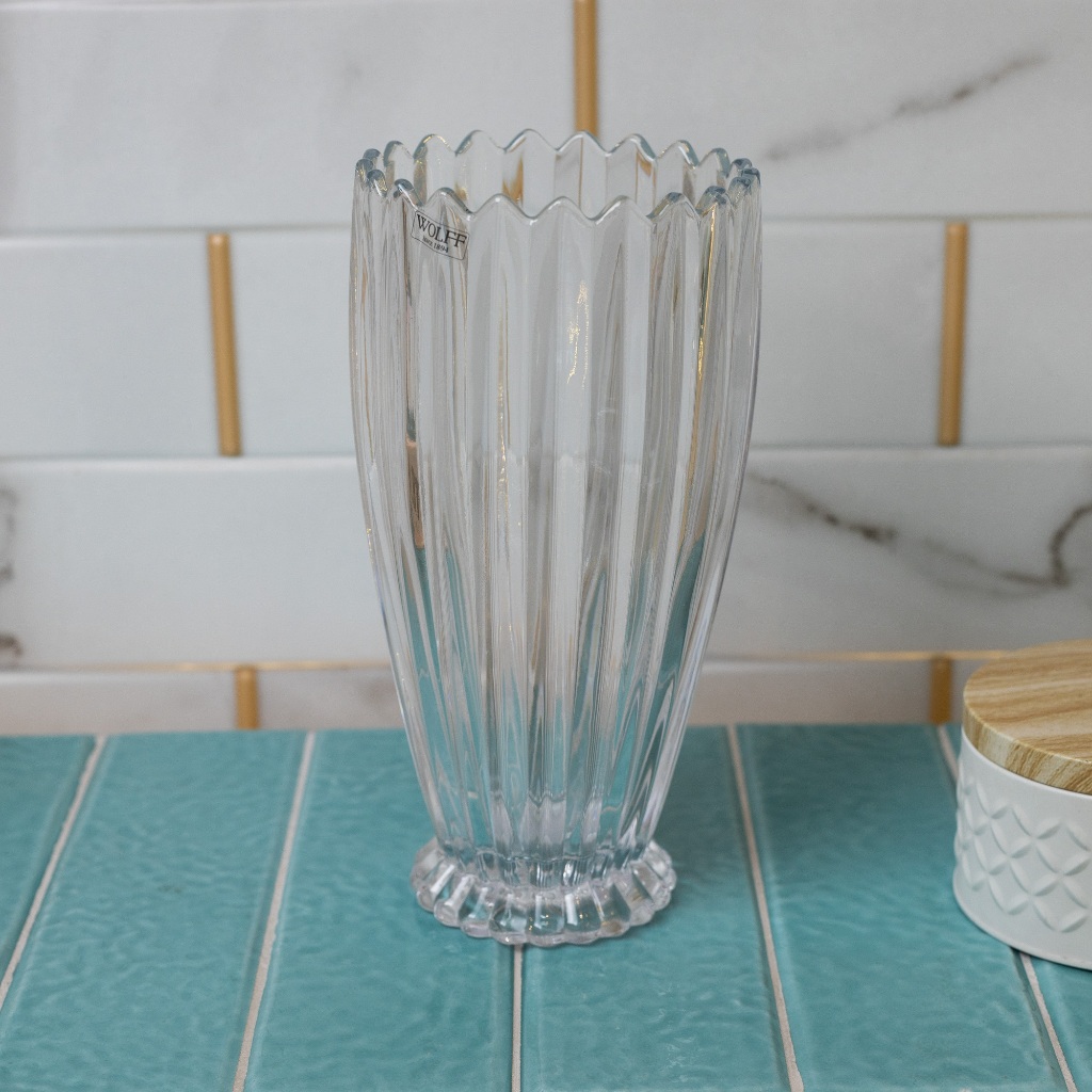 Vaso de Cristal Geneva 28cm Wolff para Flores Arranjos Decoração Salas Mesa Aparador Centro de Mesa Elegante Sofisticado · foto 2