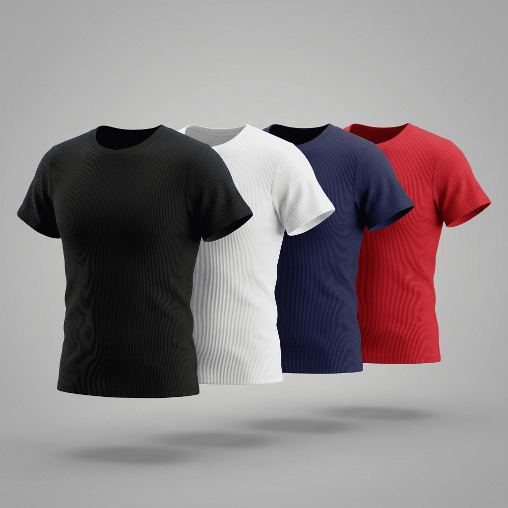 Kit 2 Camiseta Americana Masculina Canelada Slim Fit Básica Ribana Estilo Premium Academia Gringa Justa ao Corpo
