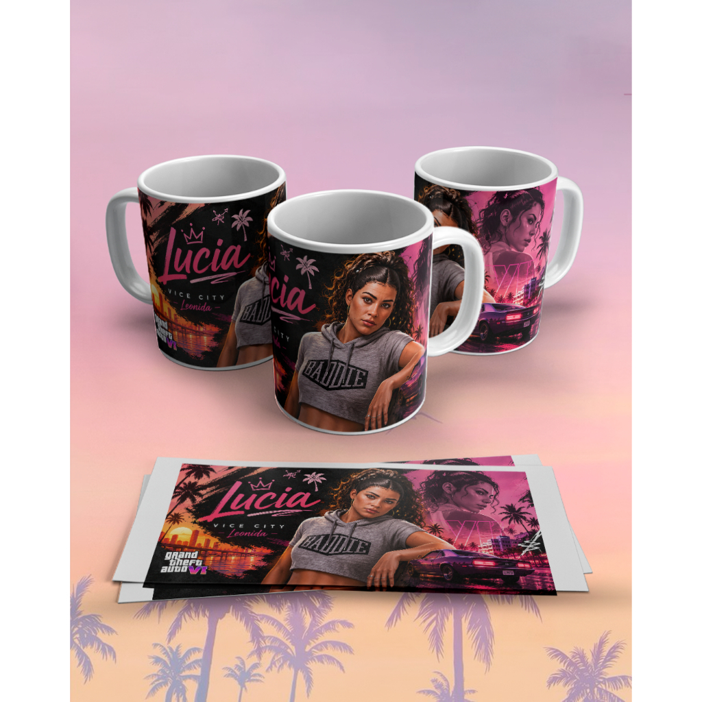 GTA VI - Caneca Personalizada Lucia Caminos + Chaveiro GTA 6