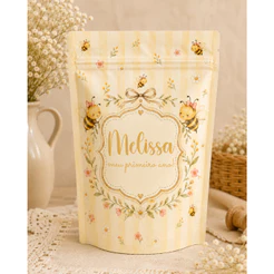 kit Saquinho Zip Lock Personalizado 10x15cm TEMA ABELHINHA | ABELHAS | Lembrancinha Festa | Maternidade | Chá de Bebê