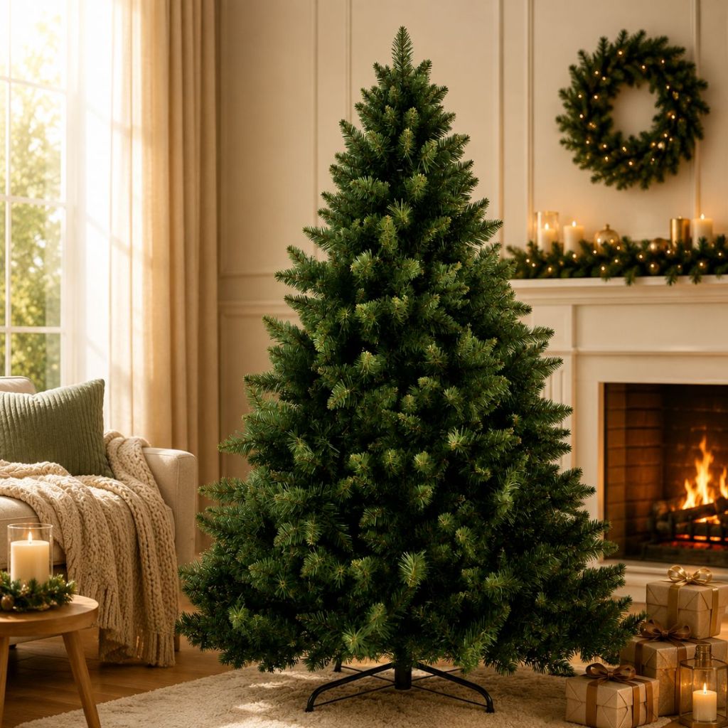 Arvore de Natal Pinheiro Luxo Verde Realista Galhos Cheio Volumoso