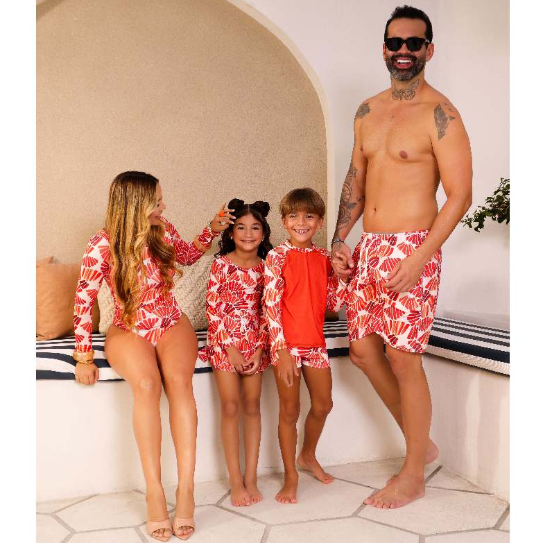Peças Família Moda Praia Shorts Biquinis Tactel Alta Qualidade